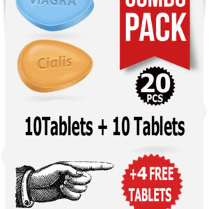 VIAGRA 100MG + CIALIS 20MG COMBO PACK 10+10 20PCS +4FREE