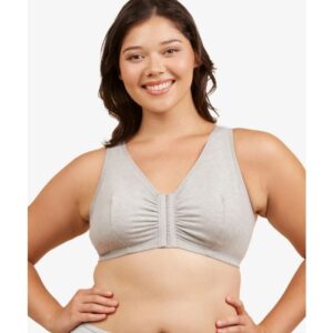 Leading Lady - The Meryl Cotton Front-Closure Comfort & Sleep Bra LL110GRY