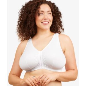 Leading Lady - The Meryl Cotton Front-Closure Comfort & Sleep Bra LL110WHT