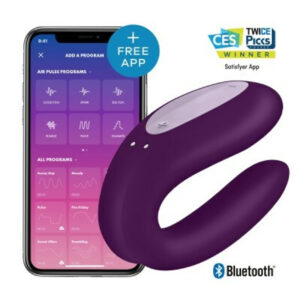 SATISFYER DOUBLE JOY CON APP PURPLE