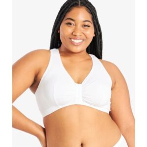 Leading Lady - The Indy Cotton Front-Closure Lace Racerback Bra LL138-WHT