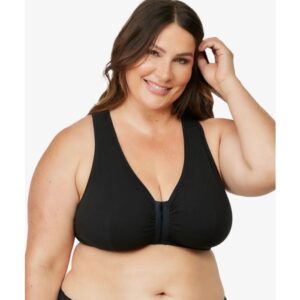 Leading Lady - The Indy Cotton Front-Closure Lace Racerback Bra LL138-BLK