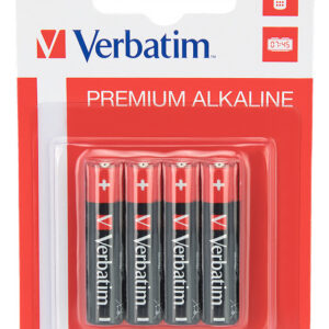 Verbatim Batteries: Premium, AAA (LR3), 1,5V, Alkaline, 4-pack