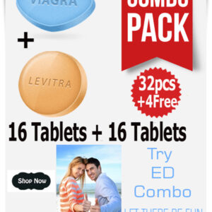 VIAGRA 100MG + LEVITRA 20MG COMBO PACK 16 + 16 32PCS +4 FREE