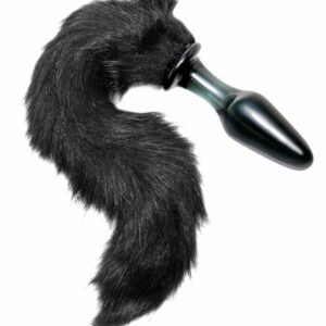 Midnight Fox Glass Butt Plug with Tail