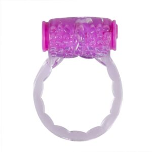 Vibrating Napped Cock Ring - Purple