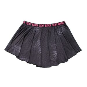 Reptile Patterned Skater Skirt - Black/Pink