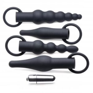 4-Piece Anal Plug Set With Bullet Vibrator