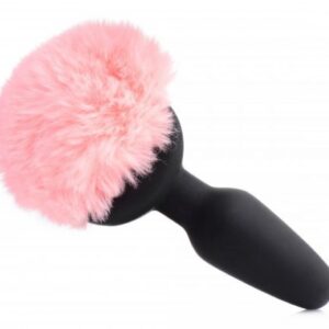 Vibrating Anal Plug With Bunny Tail - Pink