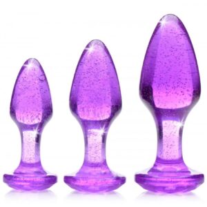 Shimmering Gem Anal Plug Set - Purple