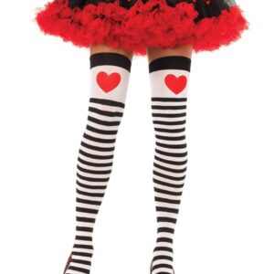 Striped Stockings With Red Heart Accent