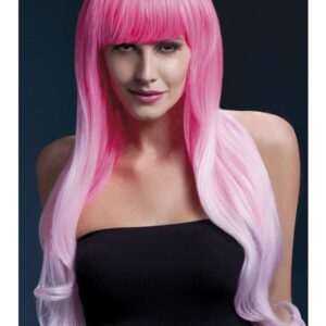 Fever Emily Wig 28inch/71cm 2-Tone Pink Long Soft Curl with Fringe