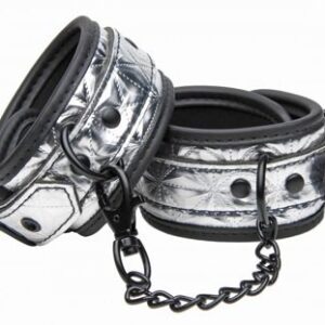 Platinum Bound Cuffed Embossed Metallic Ankle Cuffs