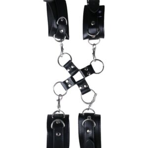 Leather Hand And Legcuffs - Black