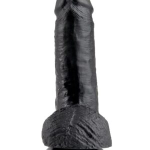 King Cock 17 cm Dildo With Balls Black