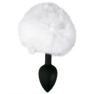 Silicone Butt Plug With White Bunnytail