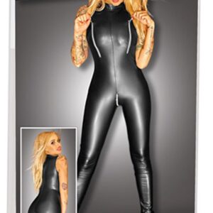 Wetlook Jumpsuit With Zippers