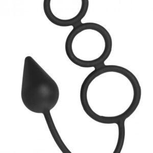 Silicone Triple Ring With Compact Anal Plug