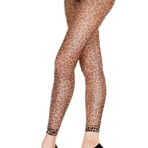 Fishnet Leggings With Leopard Print
