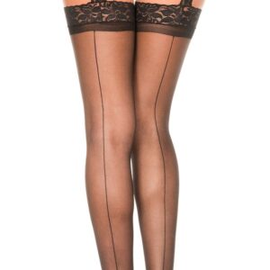 Lace garterbelt with backseam stockings