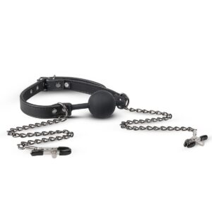 Ball Gag With Nipple Clamps