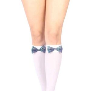 Vixson Thigh Highs And G-String - White/Green