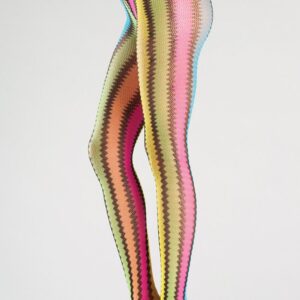 Rainbow Pantyhose With Zigzag Stripes