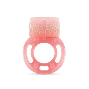 Vibrating Cockring with Studded Clitoral Stimulator - Pink