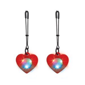 Charmed - Heart Tweezer Nipple Clamps with LED Lights