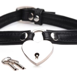 Heart Lock Collar With Keys - Black
