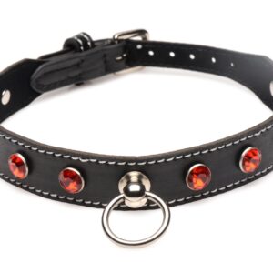 Diamond Choker with O-Ring - Black/Red