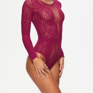 Ornate Bodysuit - Burgundy