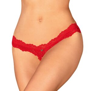 Obsessive - Amor Cherris Crotchless String - Red