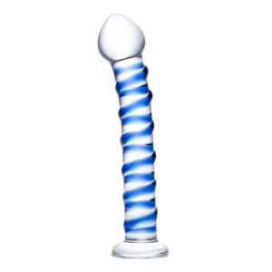 Glas - Blue Spiral Glass Dildo