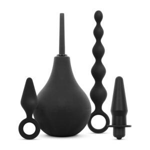 Anal Plug and Douche Set - Black