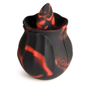 BLOOMGASM - Black Kiss Rimming Rose Vibrator - Red/Black