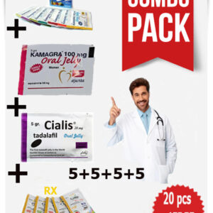 KAMAGRA JELLY & JELLY WOMAN + CIALIS JELLY + CIALIS JELLY RX COMBO(5+5+5+5) 20PCS +4FREE