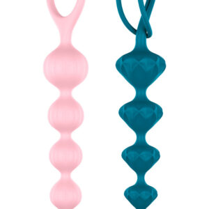 Satisfyer: Love Beads, Super Soft Silicone Beads, pink/turquoise