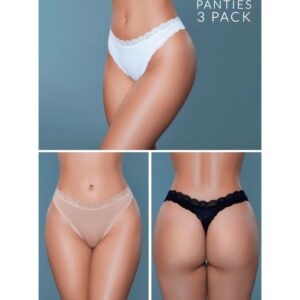 Be Wicked Mandy Thong 3 Pack BW2202