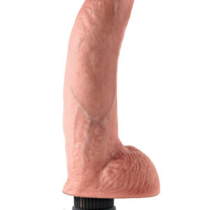 King Cock: Vibrating Cock with Balls, 23 cm, light