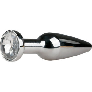 EasyToys: Metal Butt Plug No. 9 with Crystal, silver/clear