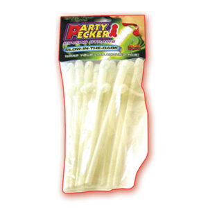 Party Pecker Sipping Straws - Glow-in-the-Dark Pack of 10
