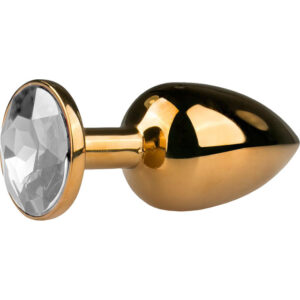 EasyToys: Metal Butt Plug No. 1 with Crystal, small, gold/clear