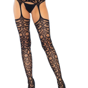 Leg Avenue: Scroll Lace Garterb. Stockings, One Size