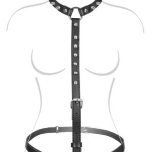 Imitation leather bust harness