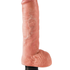 King Cock: Vibrating Cock with Balls, 25 cm, light