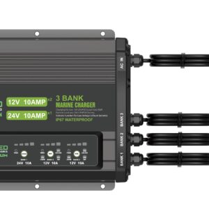 Amped Outdoors 3 Bank 12V/24V On-Board Battery Charger