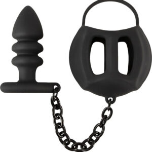Black Velvets: Ball Cage with Butt Plug