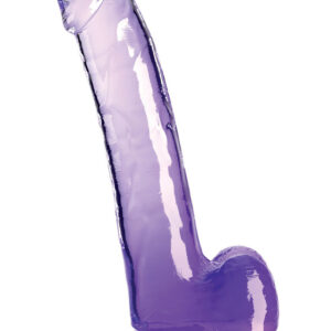 King Cock Clear: Dildo with Balls, 25 cm, purple
