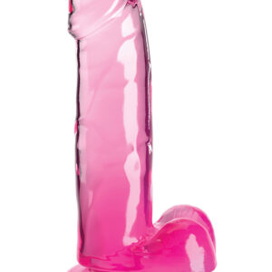 King Cock Clear: Dildo with Balls, 20 cm, pink